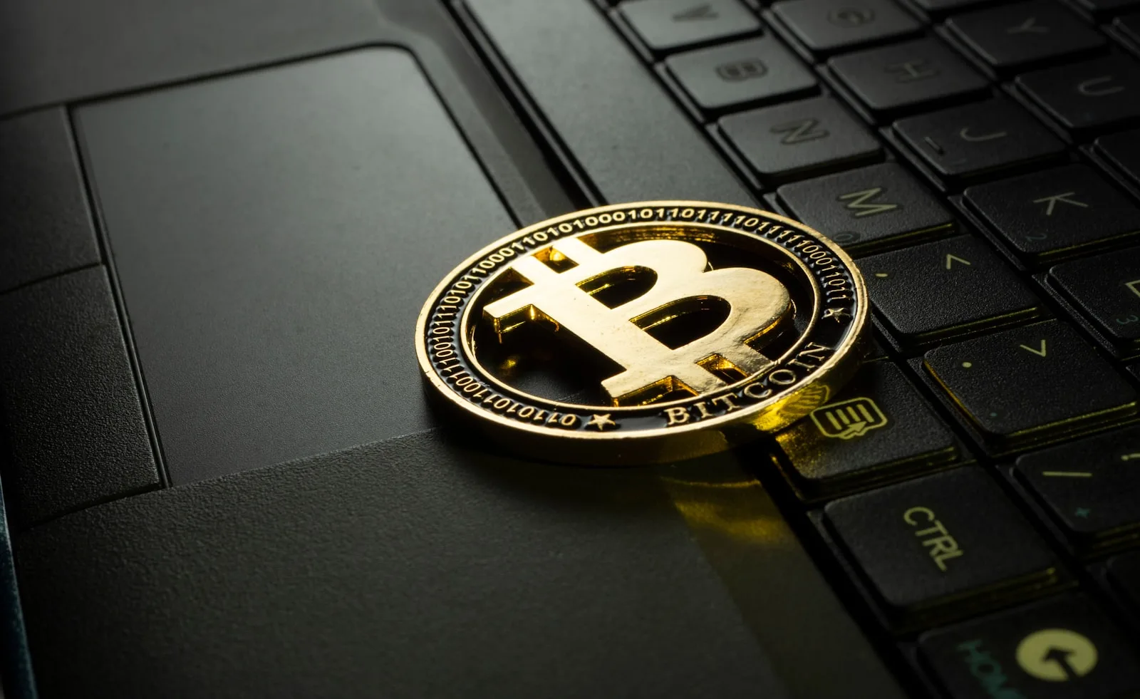 A coin depicting Bitcoin logo which is one of the most leading crypto currency