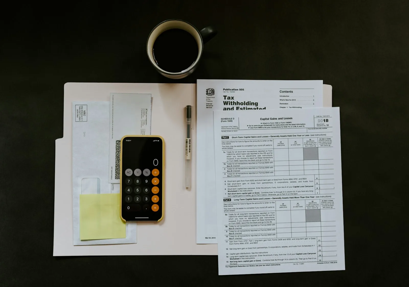 A person viewing tax planning documents