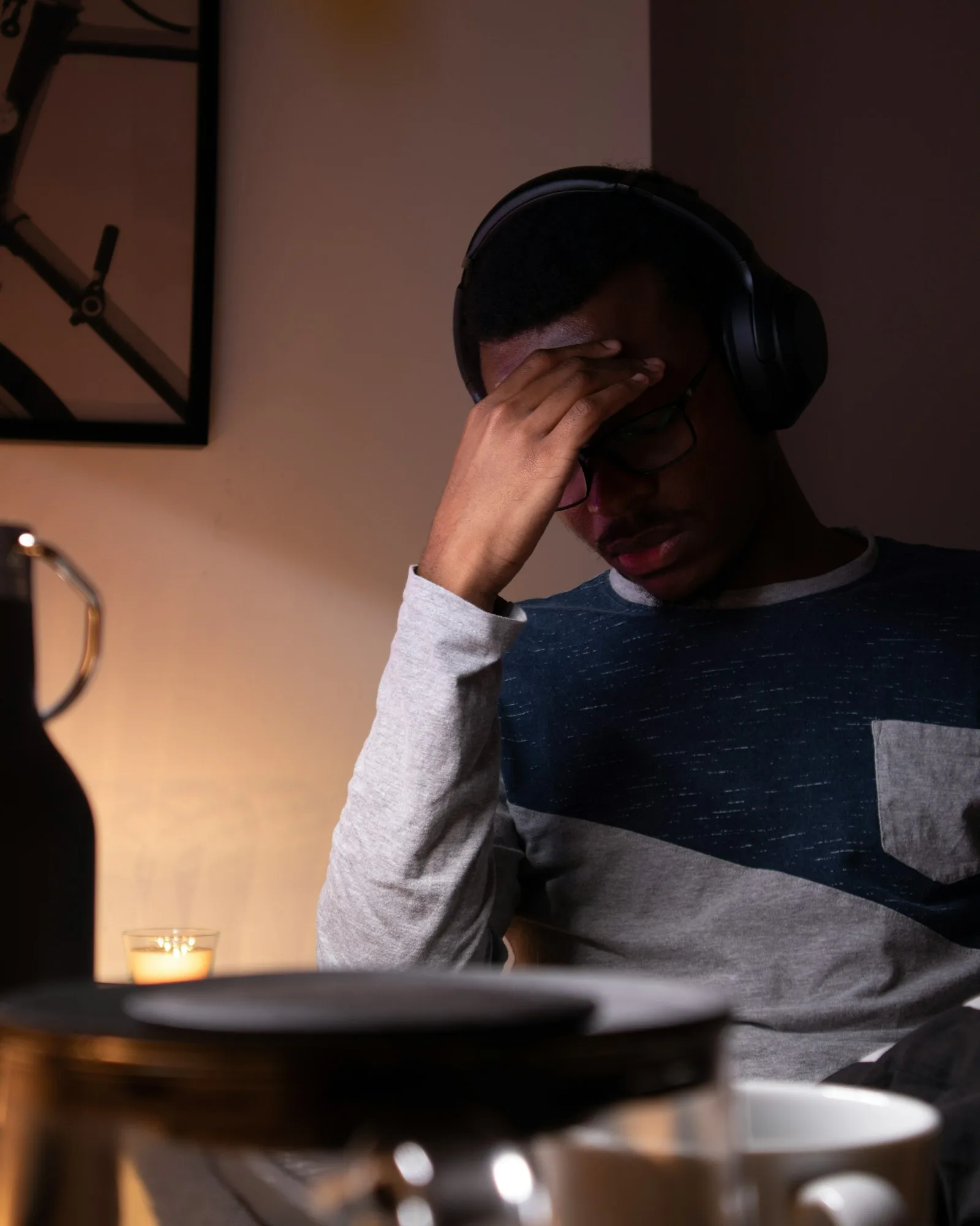 A freelancer looking frustrated after having a call with one of the difficult clients
