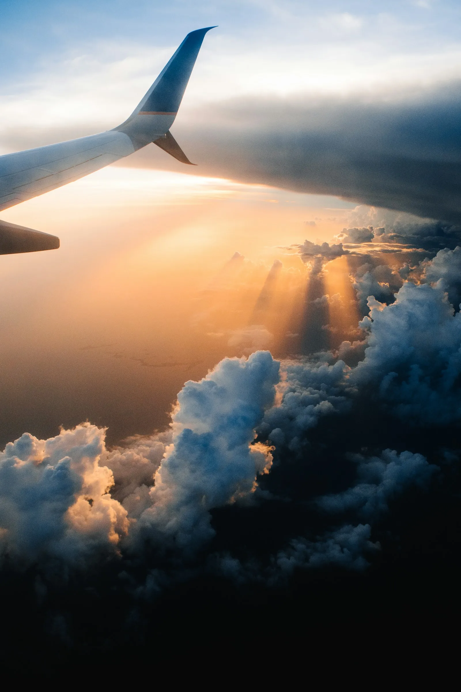 Photo of the sunrise from a flight