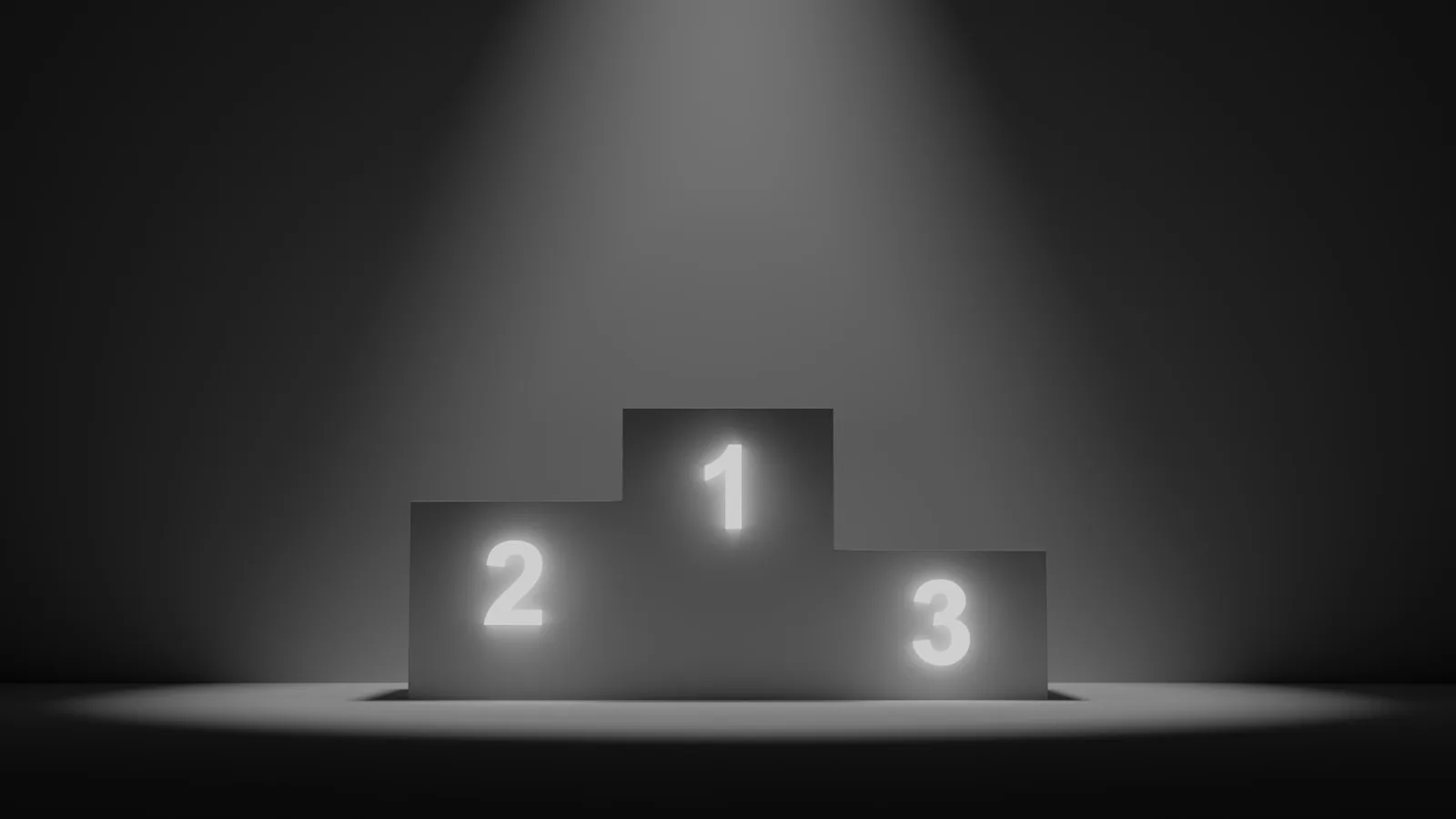 A stage with ranks of 1st, 2nd and 3rd
