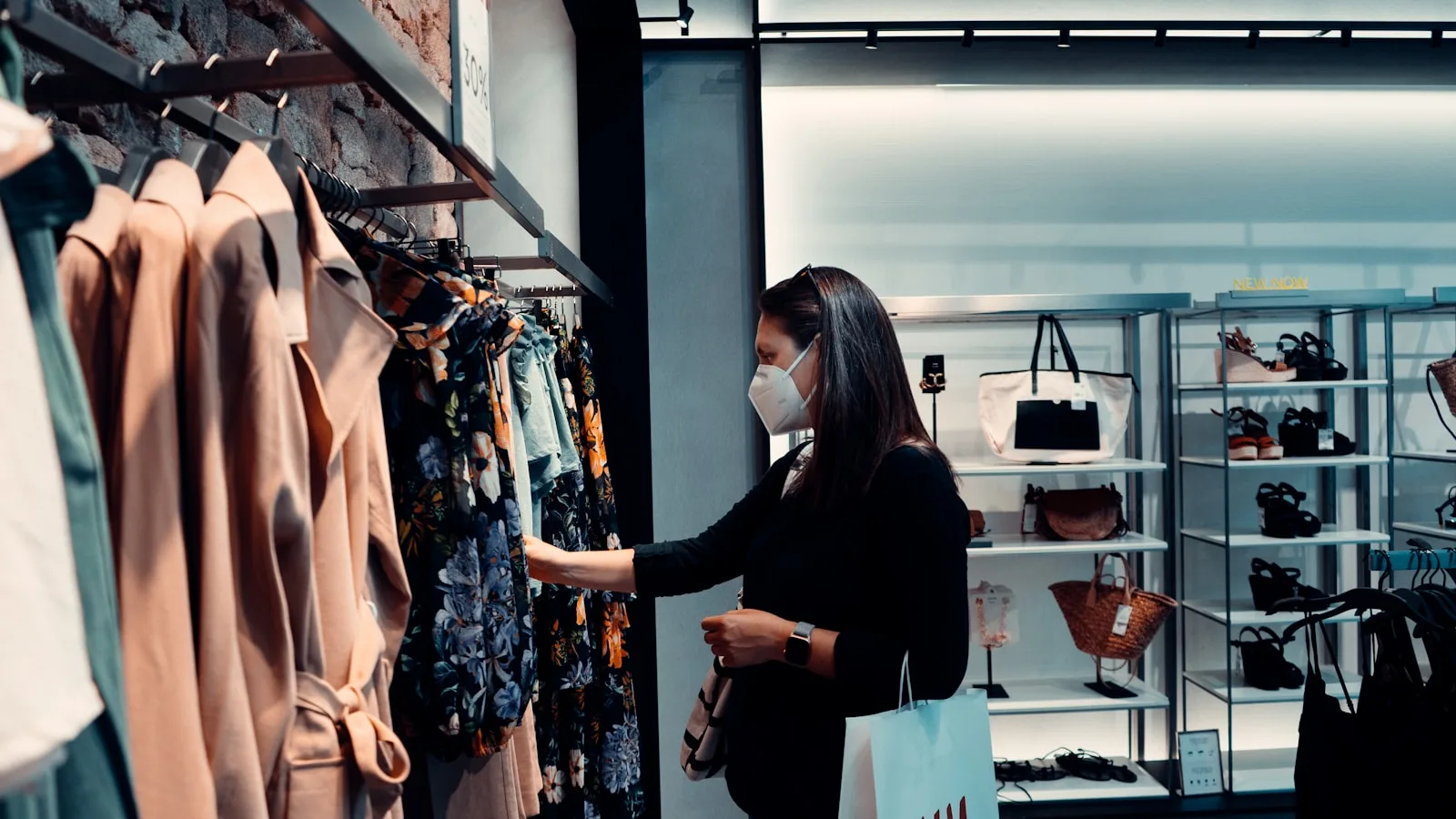 A girl shopping in a mall