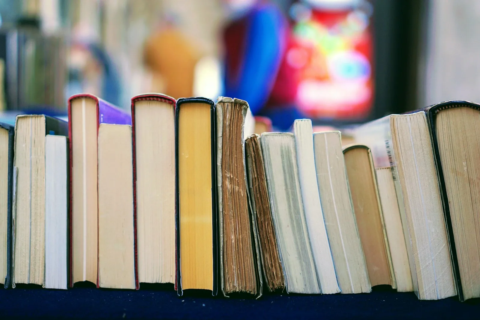 A bunch of financial books in a library